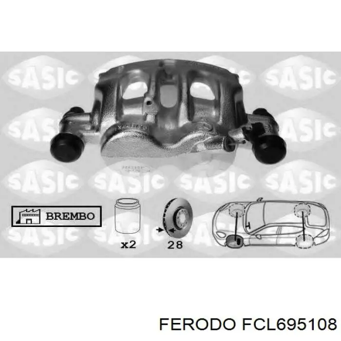 Купити FCL695108 Ferodo Супорт гальмівний передній правий