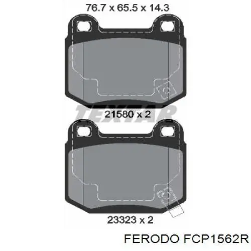 FCP1562R Ferodo Колодки гальмівні задні, дискові