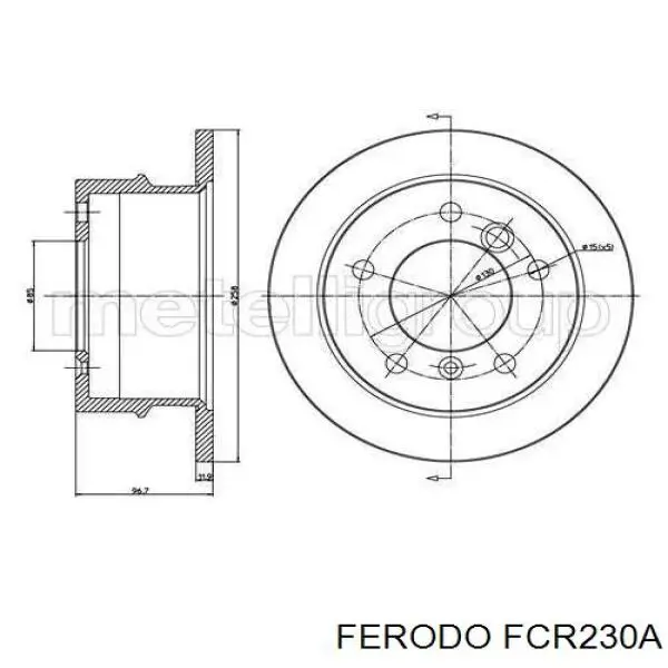 Купити FCR230A Ferodo Диск заднього гальма