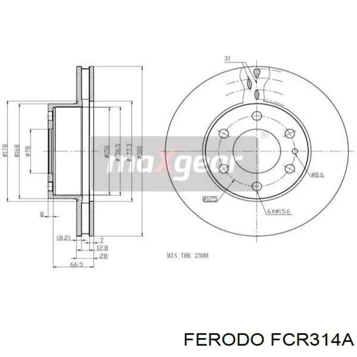 Купити FCR314A Ferodo Ротор гальмівний