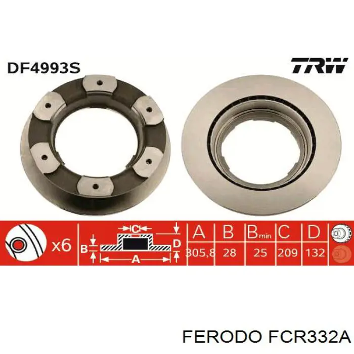 Задні дискові гальма Ferodo FCR332A ціна, від 84.91 USD