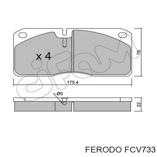 FCV733 Ferodo колодки гальмівні передні, дискові