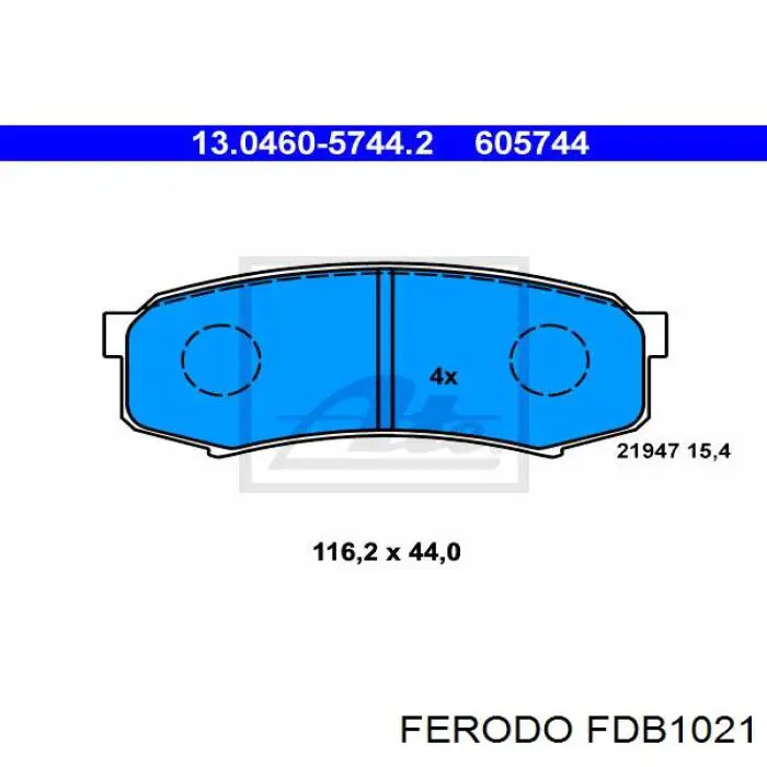 Задні гальмівні колодки Ferodo FDB1021 ціна, від 20.50 USD
