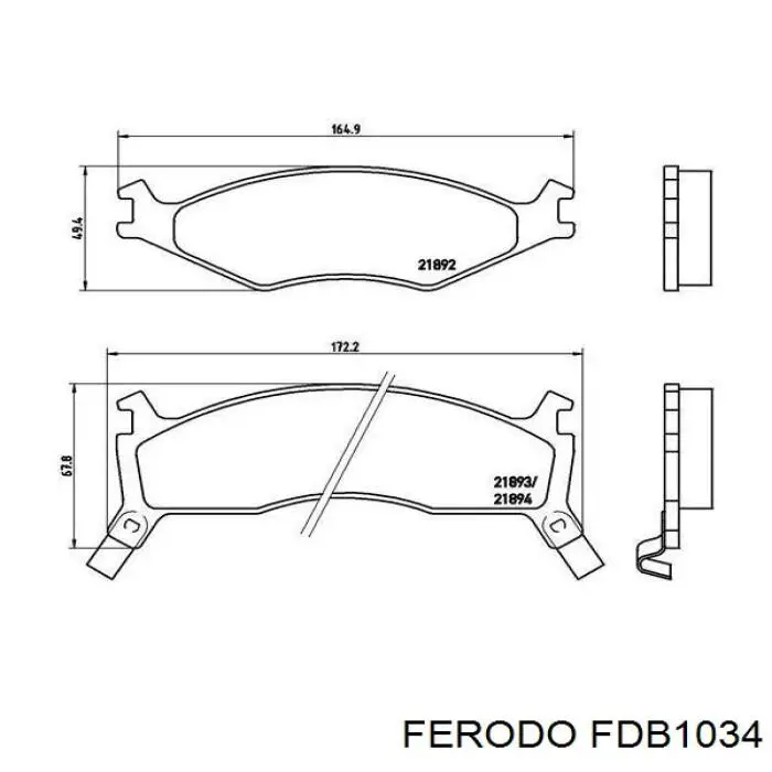 FDB1034 Ferodo колодки гальмівні передні, дискові
