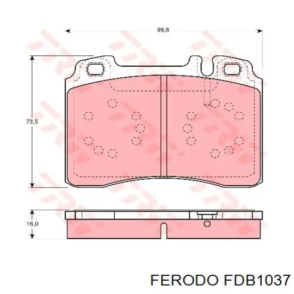 Передні тормозні колодки FDB1037 Ferodo