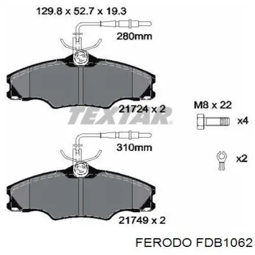 Купити FDB1062 Ferodo Колодки гальмівні передні, дискові