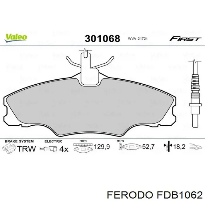 FDB1062 Ferodo Передні гальмівні колодки