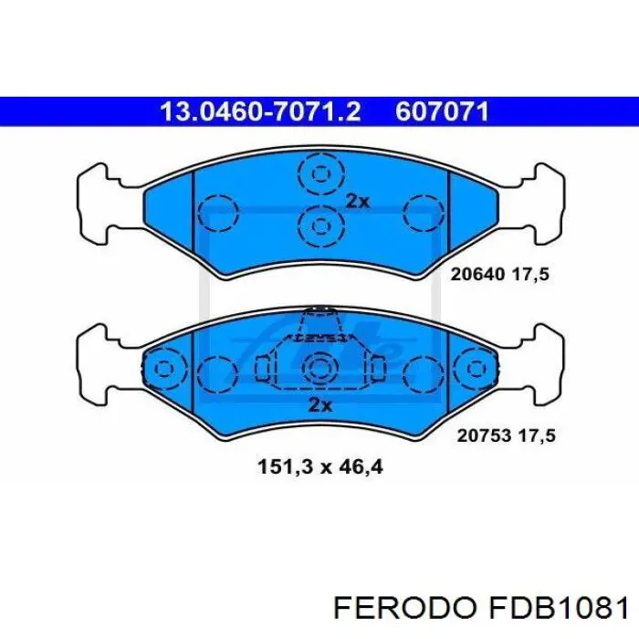 FDB1081 Ferodo колодки гальмівні передні, дискові