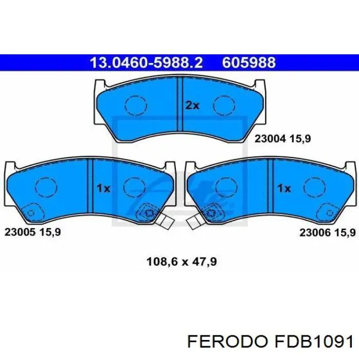 Гальмівні колодки Ferodo FDB1091 ціна, від 15.84 USD