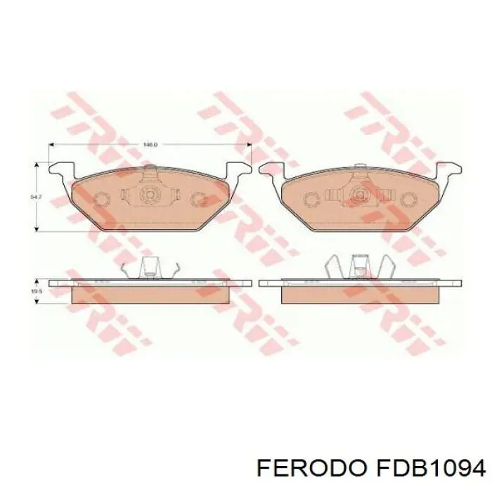 Купити FDB1094 Ferodo Колодки гальмівні передні, дискові