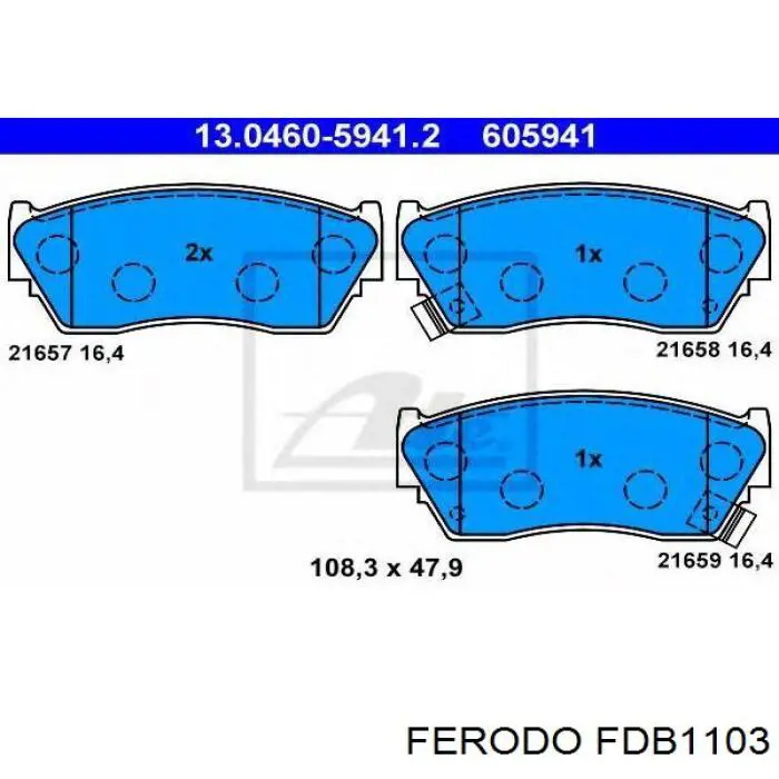 Купити FDB1103 Ferodo Колодки гальмівні передні, дискові