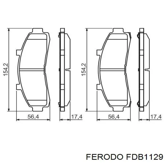 Купити FDB1129 Ferodo Колодки гальмівні передні, дискові