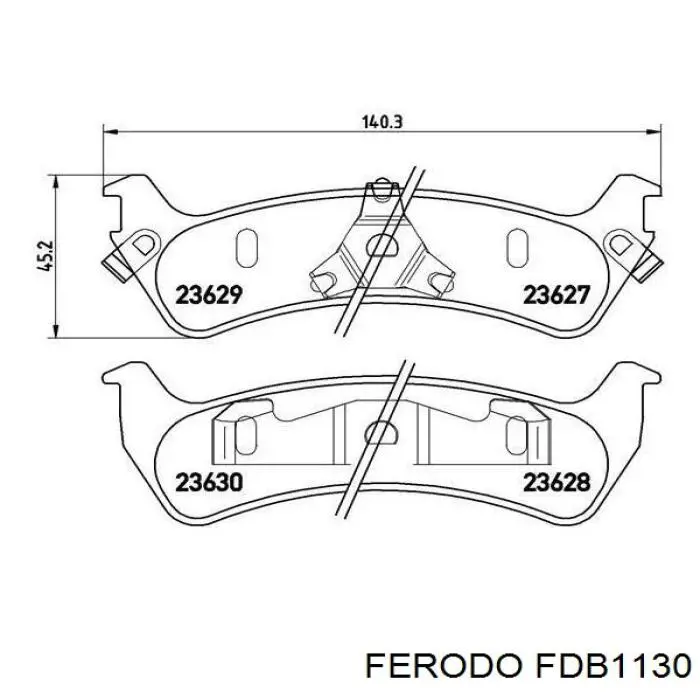 Колодки гальмові задні, дискові FDB1130 Ferodo