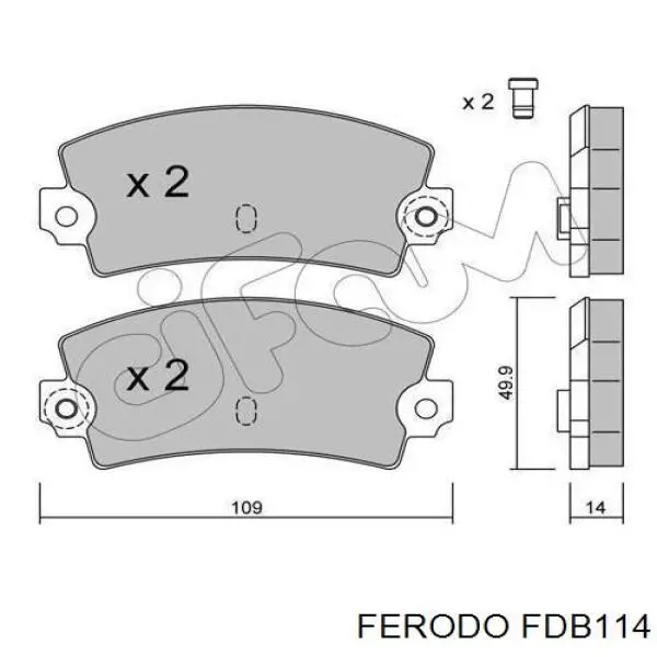 FDB114 Ferodo колодки гальмові задні, дискові