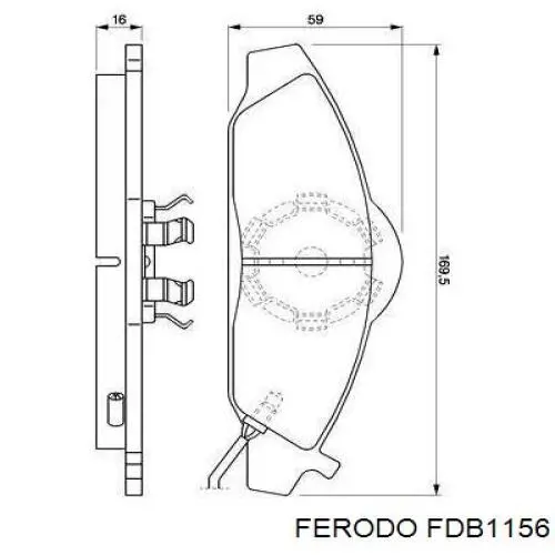 Колодки гальмівні передні, дискові FDB1156 Ferodo