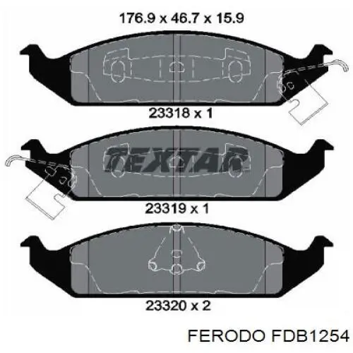 FDB1254 Ferodo Передні гальмівні колодки