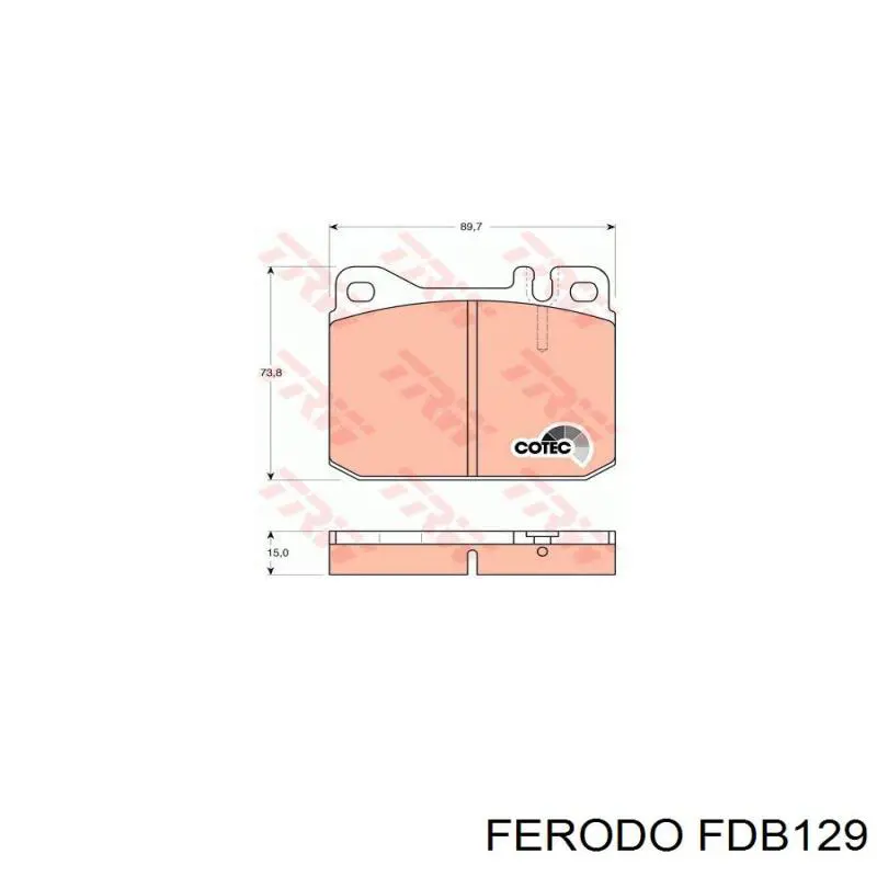 Передні тормозні колодки FDB129 Ferodo