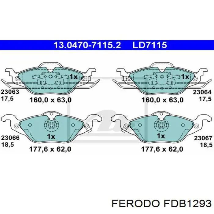 FDB1293 Ferodo колодки гальмівні передні, дискові