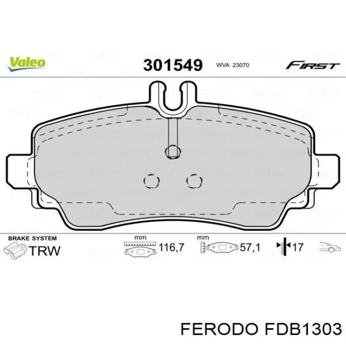 Гальмівні колодки Ferodo FDB1303 ціна, від 30.10 USD