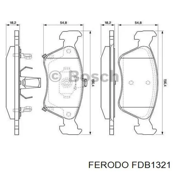 Гальмівні колодки Ferodo FDB1321 ціна, від 20.15 USD
