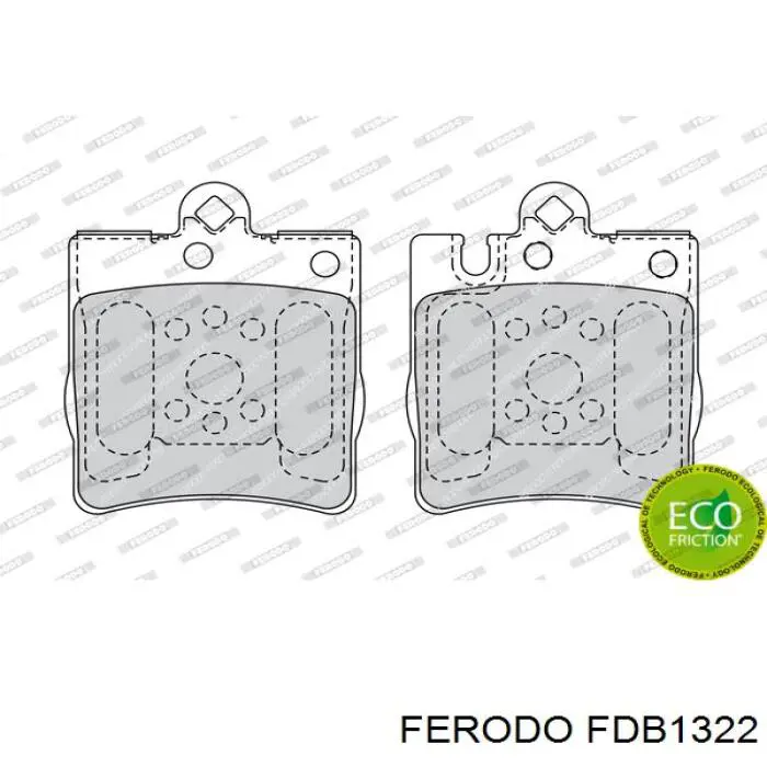 Задні гальмівні колодки Ferodo FDB1322 ціна, від 24.93 USD