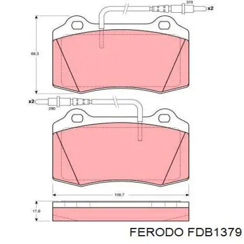 Передні тормозні колодки FDB1379 Ferodo