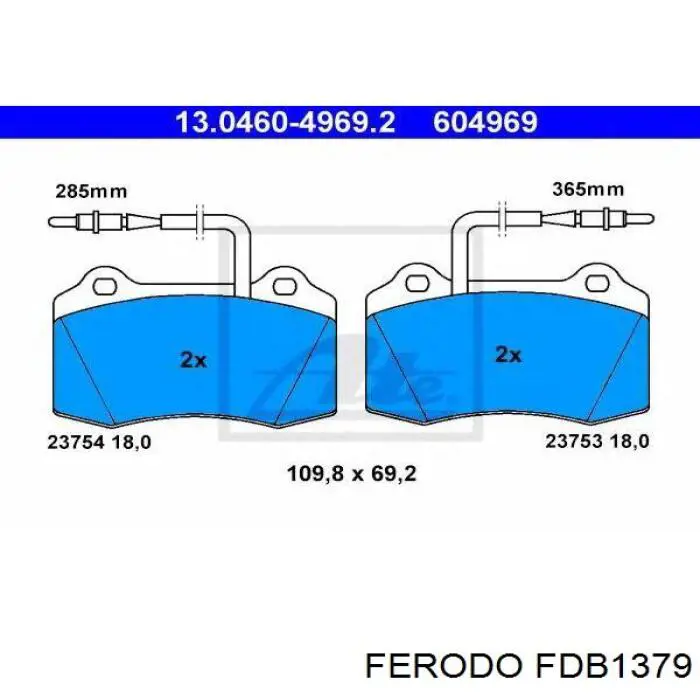FDB1379 Ferodo Передні гальмівні колодки