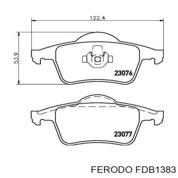 FDB1383 Ferodo Колодки гальмівні задні, дискові