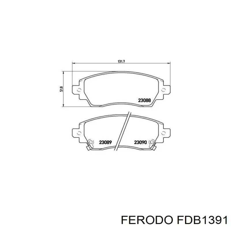 Купити FDB1391 Ferodo Колодки гальмівні передні, дискові