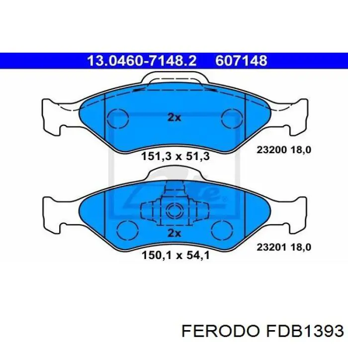 FDB1393 Ferodo Передні гальмівні колодки