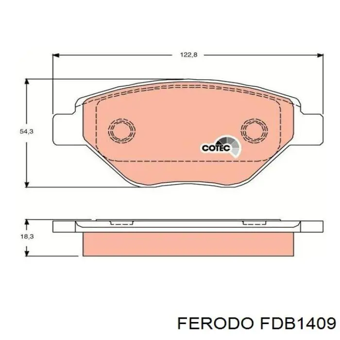 Гальмівні колодки Ferodo FDB1409 ціна, від 25.10 USD