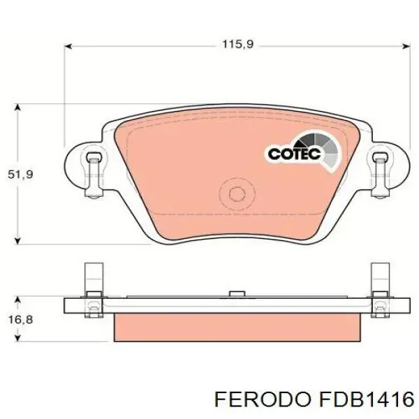 Задні гальмівні колодки Ferodo FDB1416 ціна, від 29.61 USD