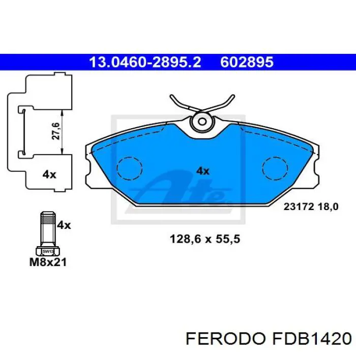 Гальмівні колодки Ferodo FDB1420 ціна, від 26.60 USD