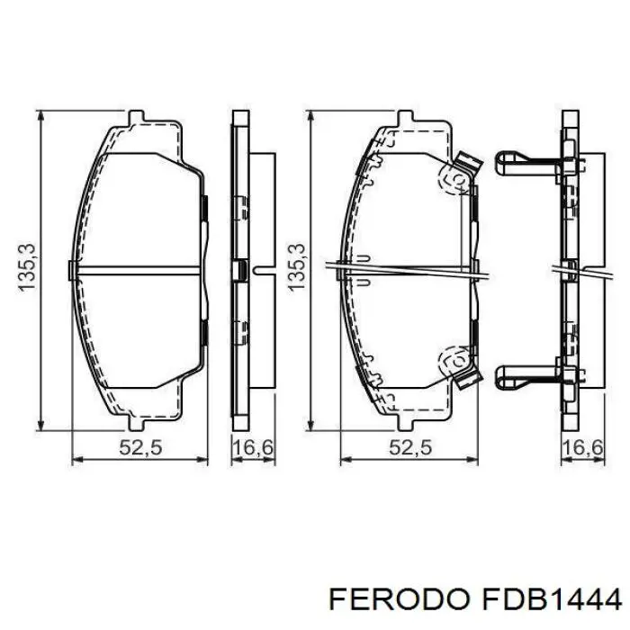 Передні тормозні колодки FDB1444 Ferodo