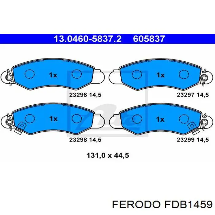 FDB1459 Ferodo колодки гальмівні передні, дискові