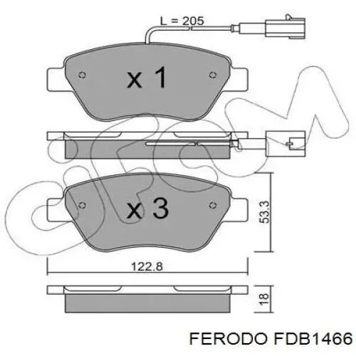Передні тормозні колодки FDB1466 Ferodo