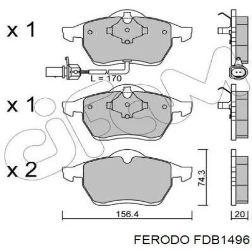 FDB1496 Ferodo колодки гальмівні передні, дискові
