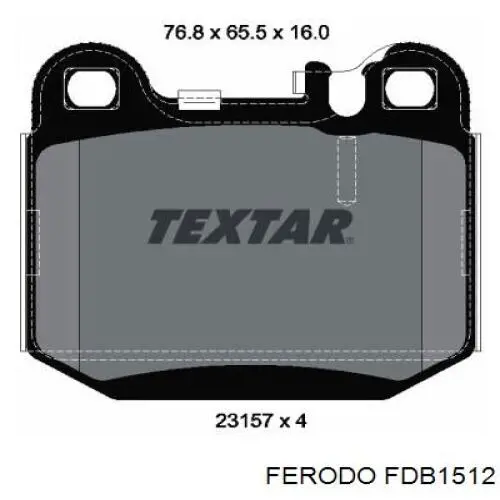 Задні гальмівні колодки Ferodo FDB1512 ціна, від 35.92 USD