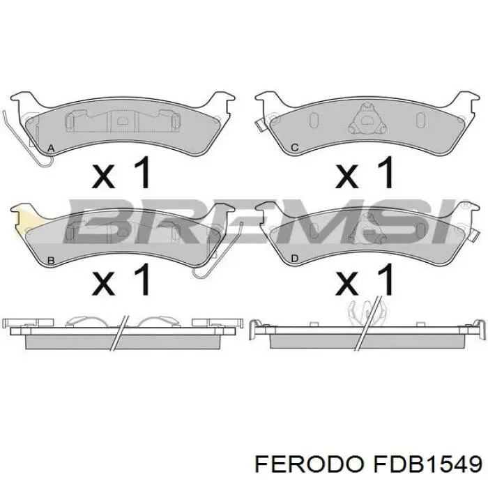 Задні гальмівні колодки FDB1549 Ferodo