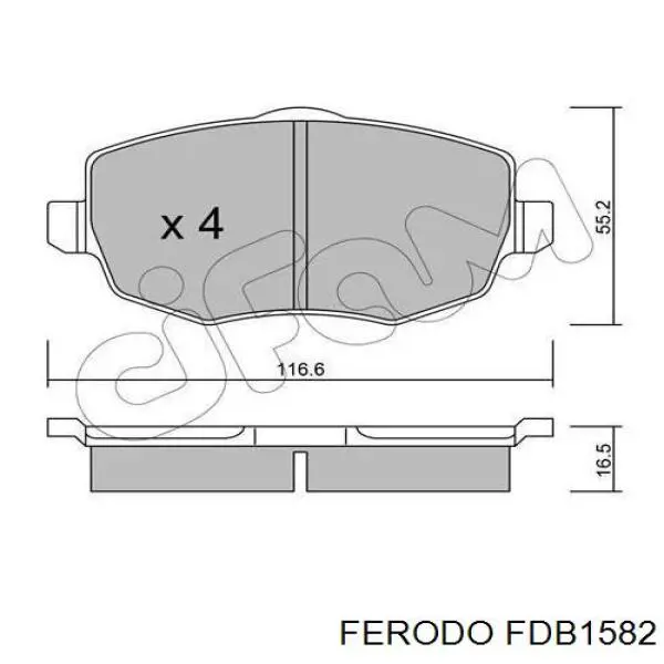 FDB1582 Ferodo Передні гальмівні колодки