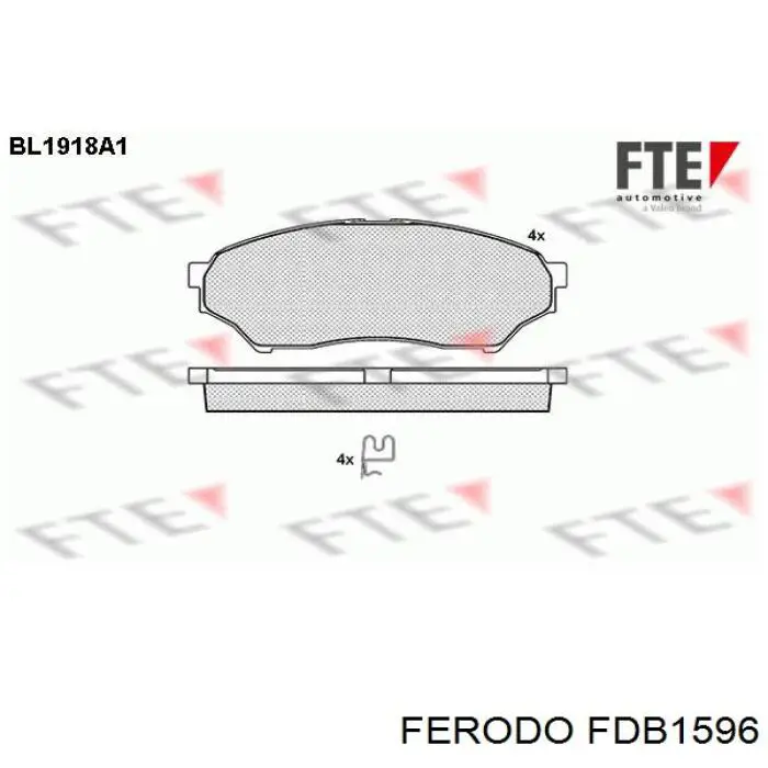 Гальмівні колодки Ferodo FDB1596 ціна, від 16.56 USD