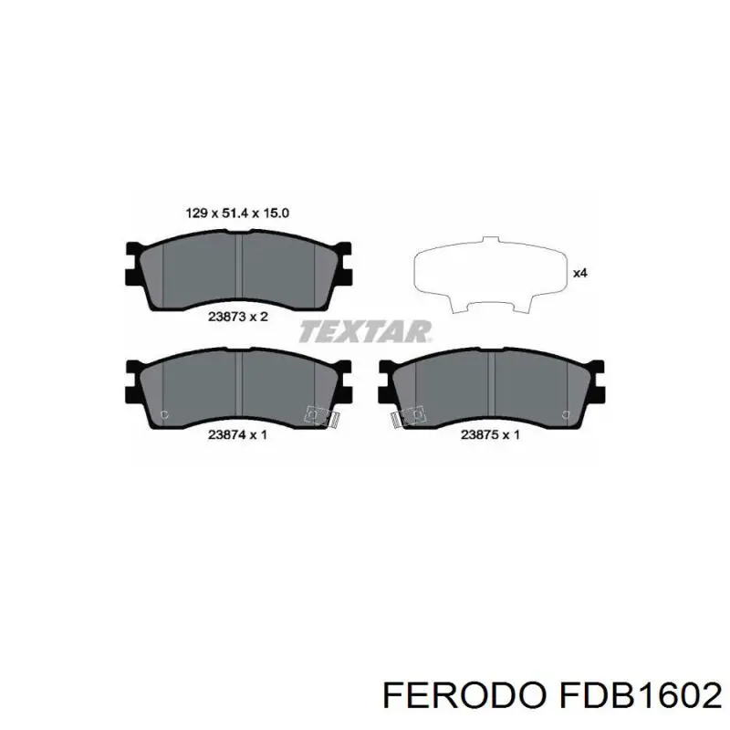 Купити FDB1602 Ferodo Колодки гальмівні передні, дискові