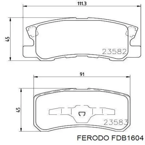 FDB1604 Ferodo колодки гальмові задні, дискові