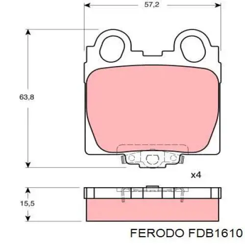 Задні гальмівні колодки FDB1610 Ferodo