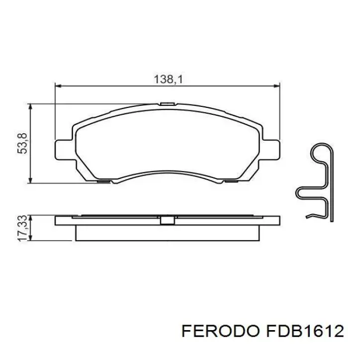 Гальмівні колодки Ferodo FDB1612 ціна, від 22.80 USD