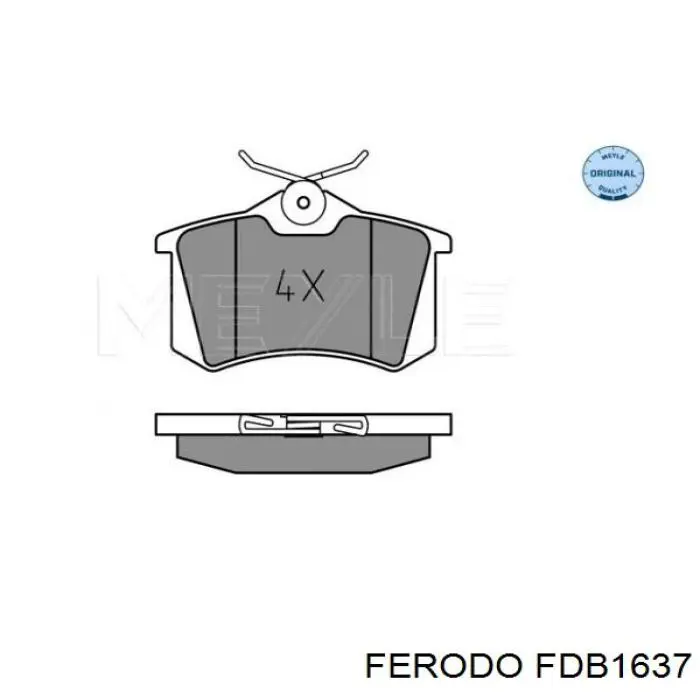 Задні гальмівні колодки FDB1637 Ferodo