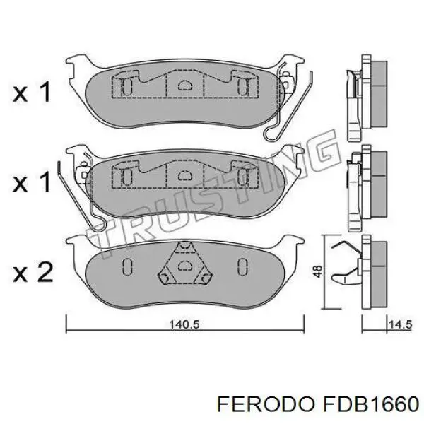 Задні гальмівні колодки Ferodo FDB1660 ціна, від 30.73 USD