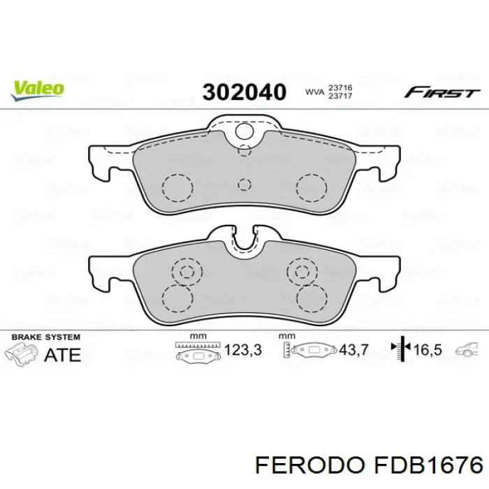 Задні гальмівні колодки Ferodo FDB1676 ціна, від 30.62 USD