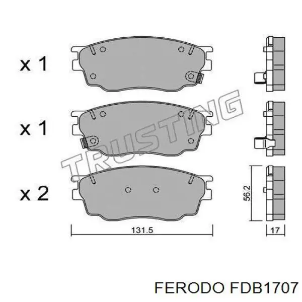 Гальмівні колодки Ferodo FDB1707 ціна, від 20.13 USD