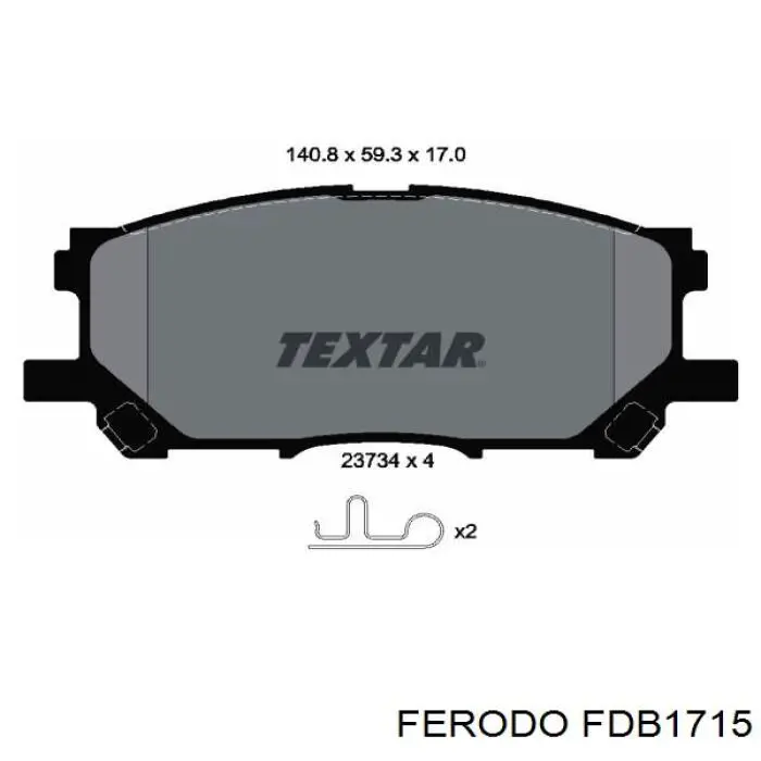 Гальмівні колодки Ferodo FDB1715 ціна, від 29.11 USD
